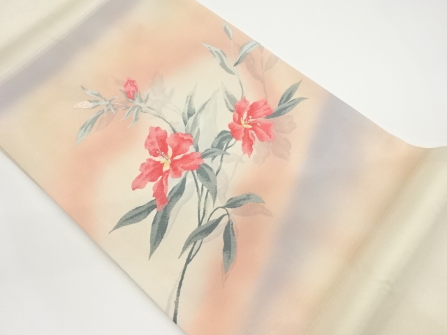 花々模様織出し名古屋帯